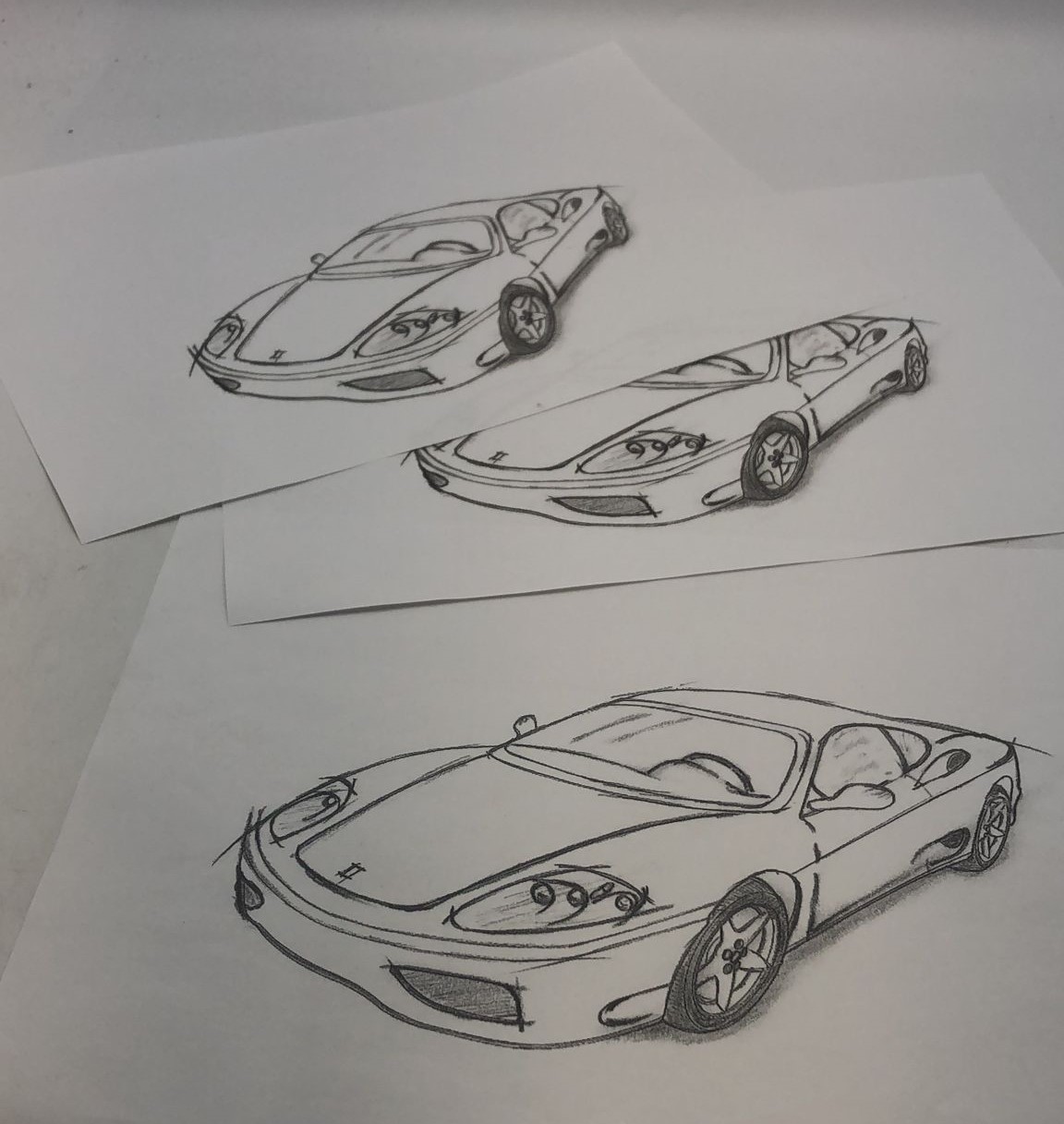 Copie di disegni prototipo bozzetti Ferrari 360 Modena