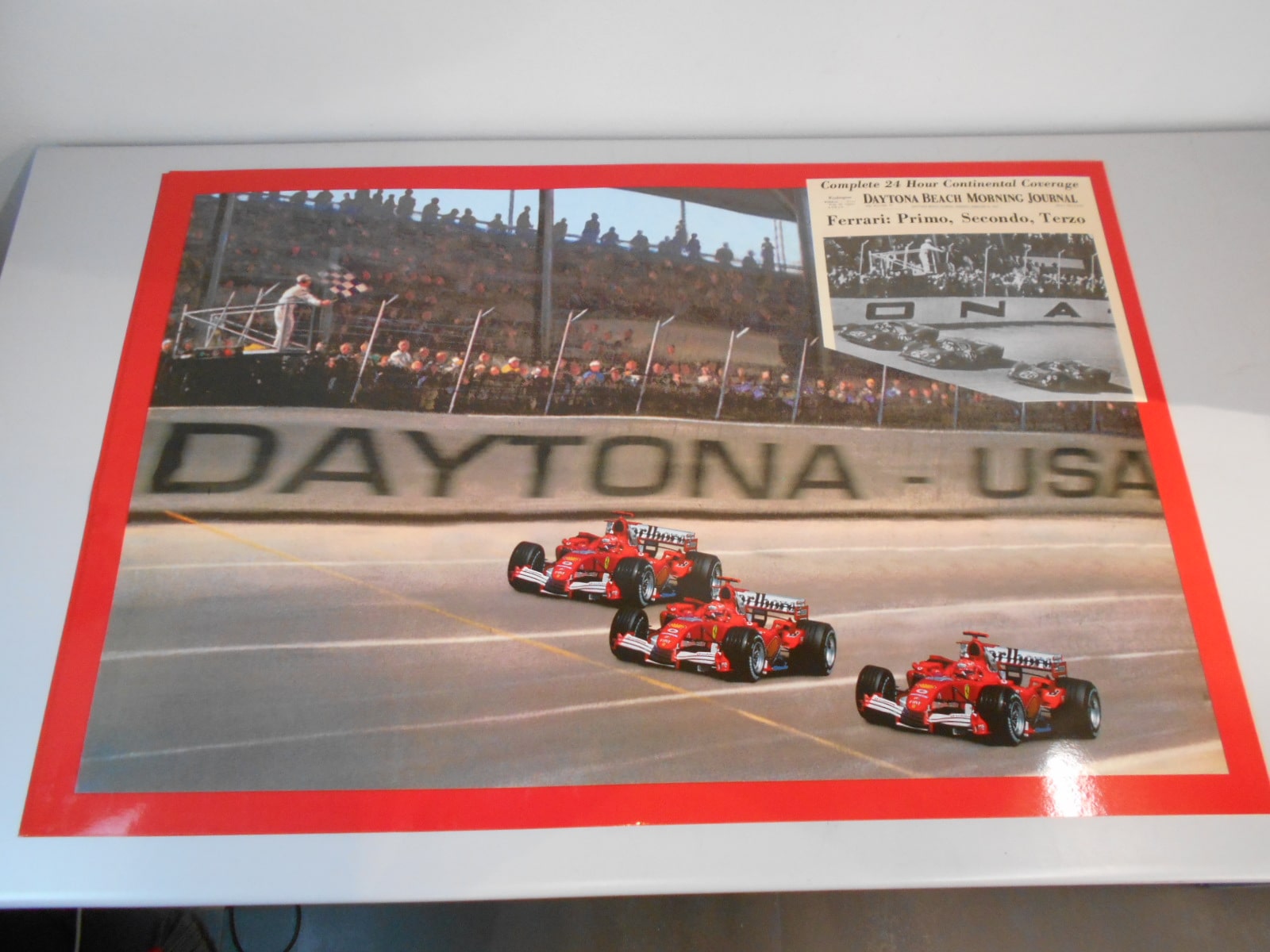 Ferrari poster commemorativo parata 24h Daytona 1967 modernizzato