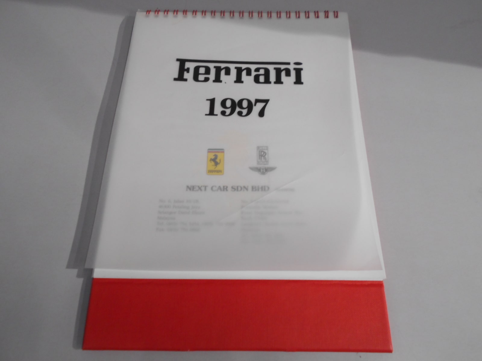 Calendario Ferrari anno 1997
