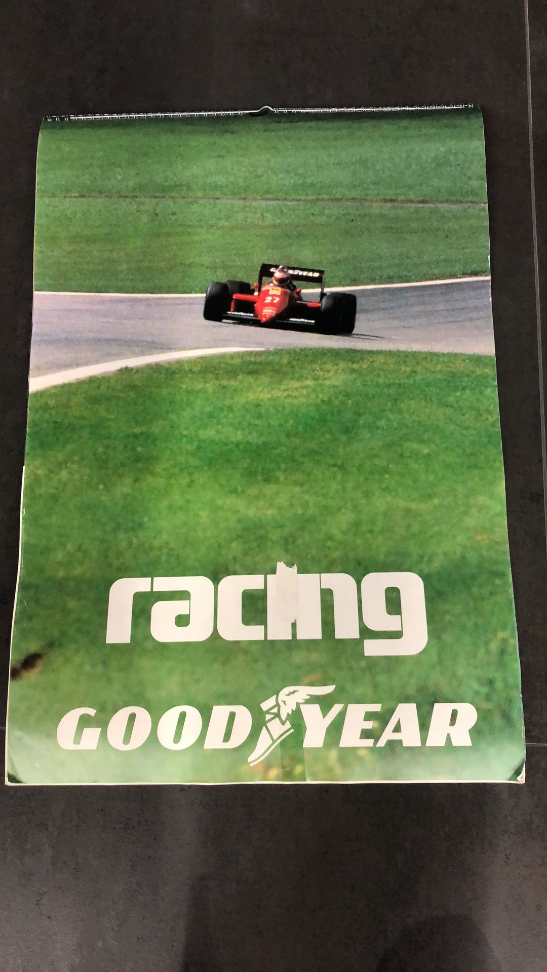 Calendario racing Goodyear 1986